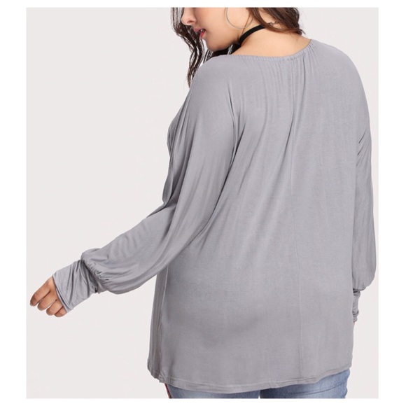 ➕ Off-Shoulder Wide cuff Tee - Picture 4 of 5